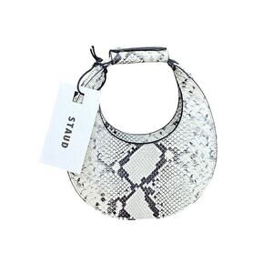 Staud GoodNight Moon Bag in White Snake